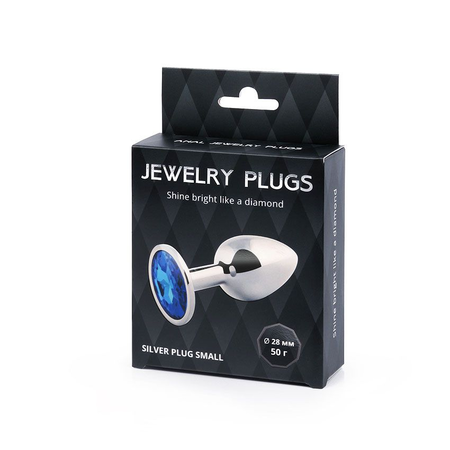 SILVER PLUG SMALL (utulka analna) boja kristala plava, L 72 mm, D 28 mm, težina 50g, art. SS-13